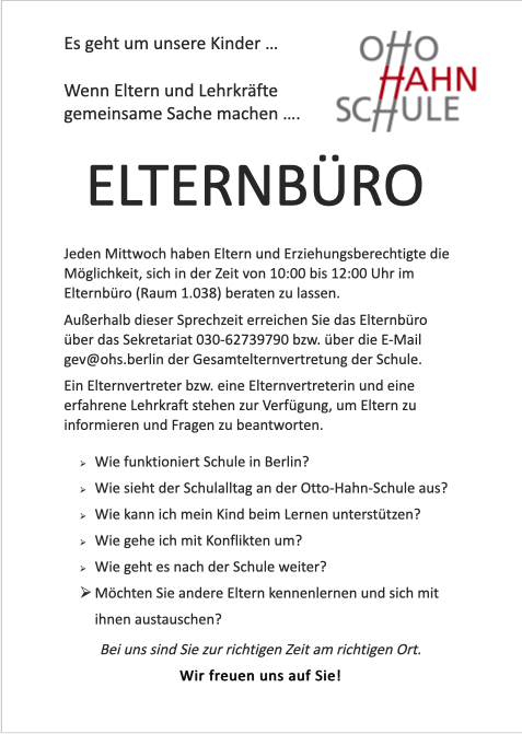 Elternbüro deutsch