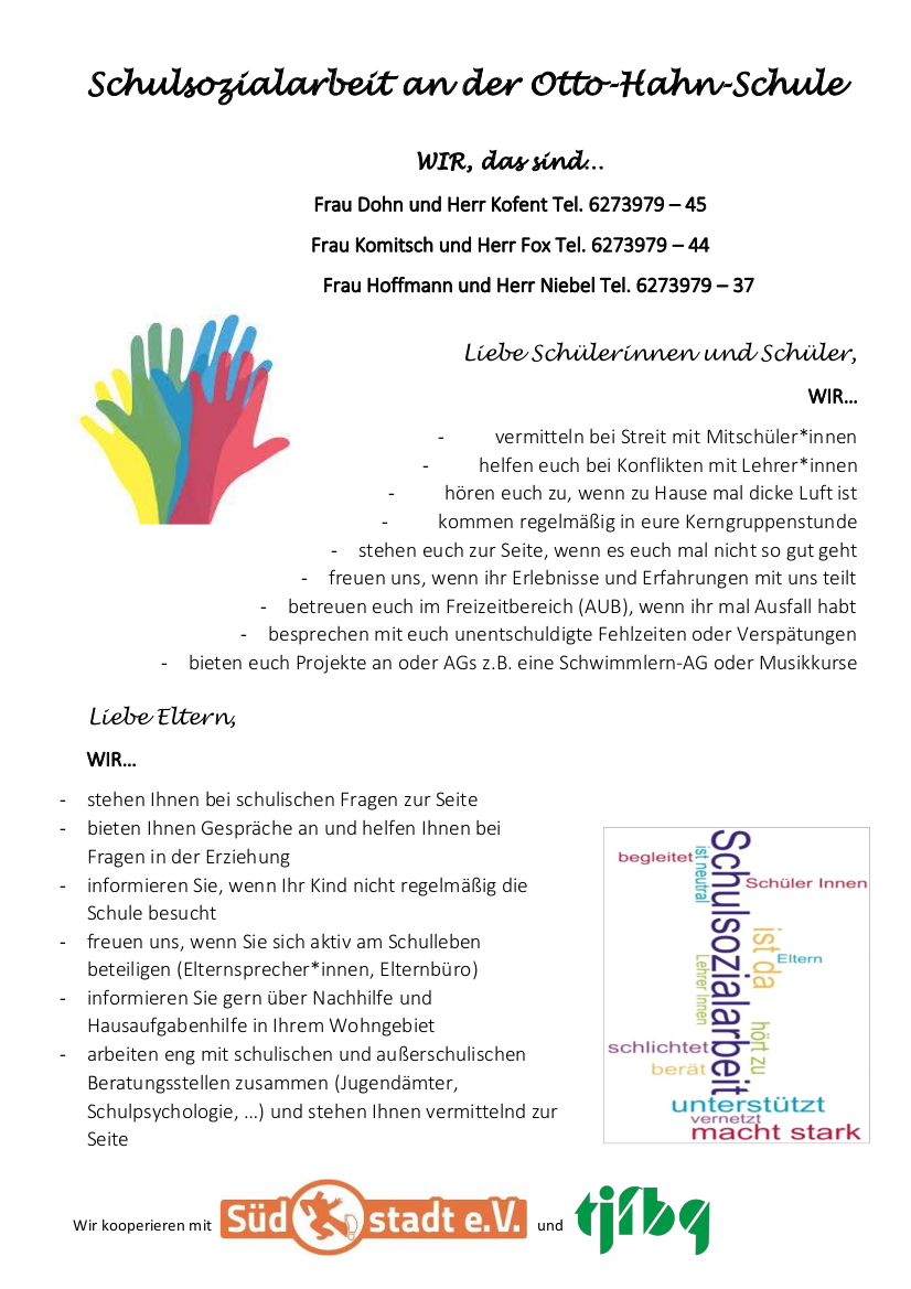 Flyer Schulsozialarbeit