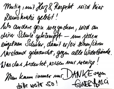 Gästebucheintrag Balci